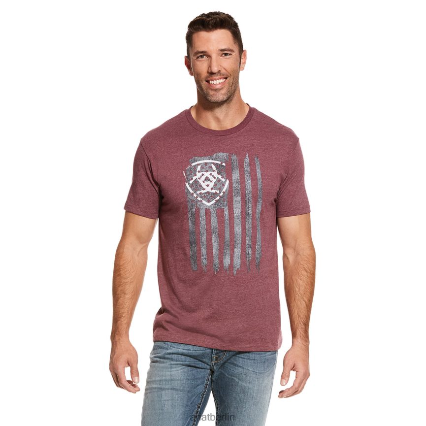 Ariat vertikale Flagge Männer P4JJPR595 Burgunderheide Spitzen