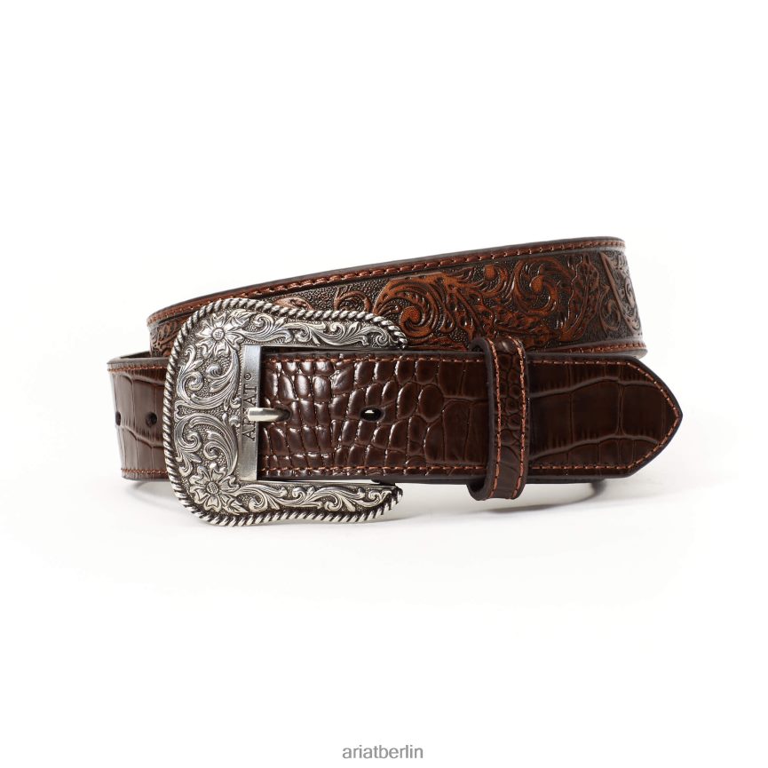 Ariat Crock-Endgürtel mit Blattprägung Männer P4JJPR1855 braun Zubehör