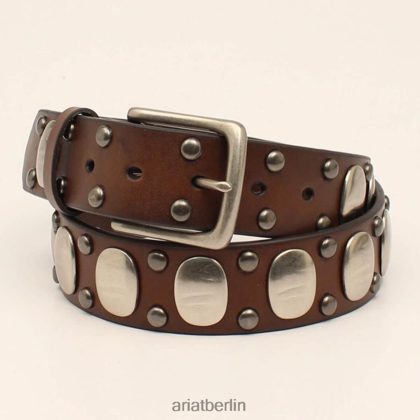 Ariat Silberner ovaler Medaillongürtel Männer P4JJPR1870 braun Zubehör