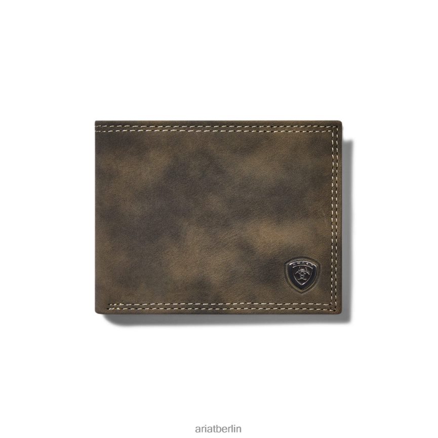 Ariat Bifold-Geldbörse aus Wildleder mit Logo Männer P4JJPR1781 grau Zubehör
