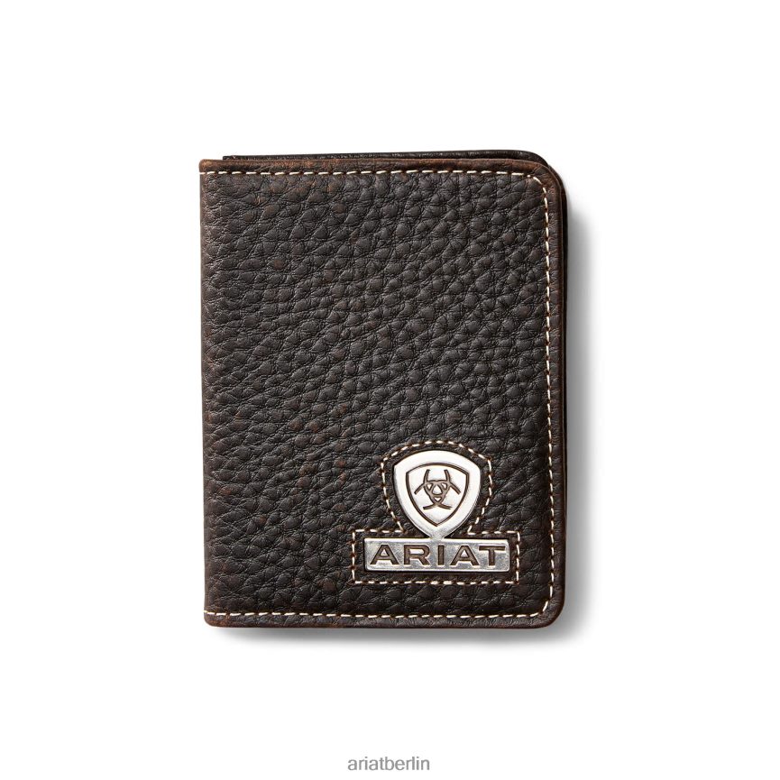 Ariat Bifold-Geldbörse mit gestapeltem Logo Männer P4JJPR1779 brauner Rowdy Zubehör