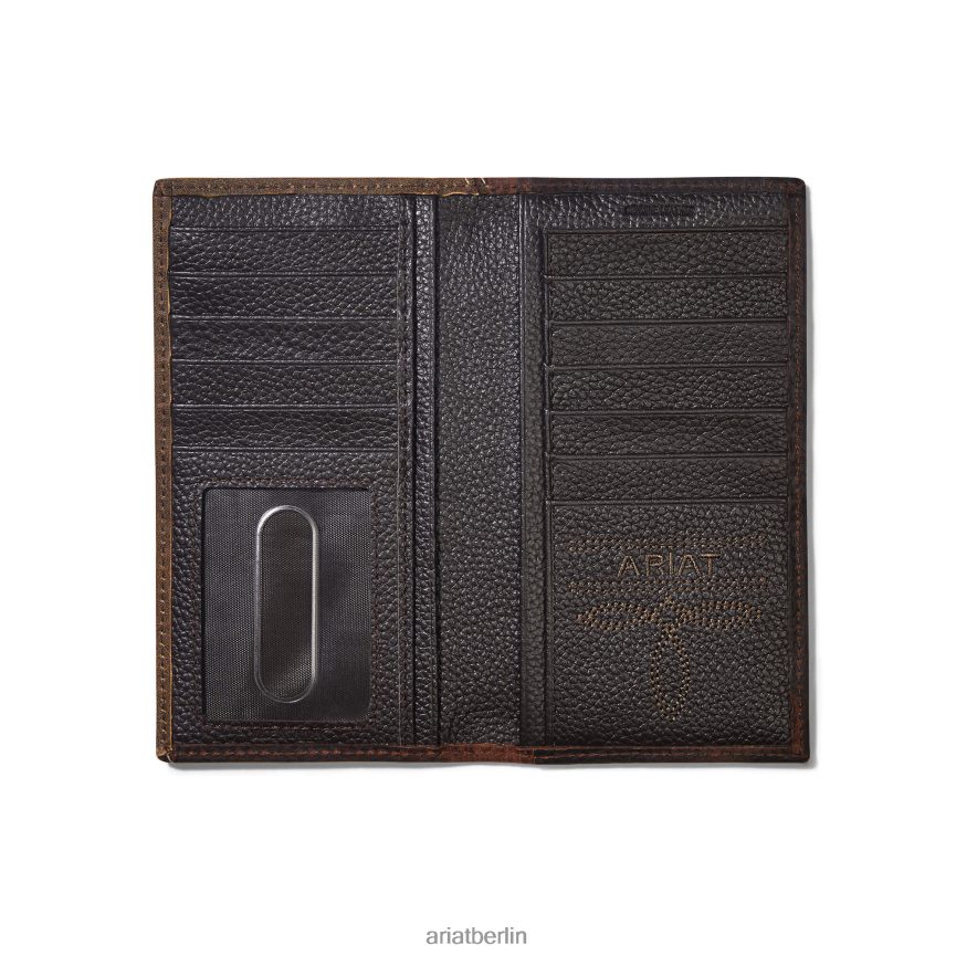 Ariat Diagonalstich mit Logo der Rodeo-Brieftasche Männer P4JJPR1778 braun Zubehör