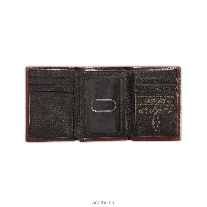 Ariat Dreifach-Geldbörse mit Gitterprägung Männer P4JJPR1806 braun Zubehör