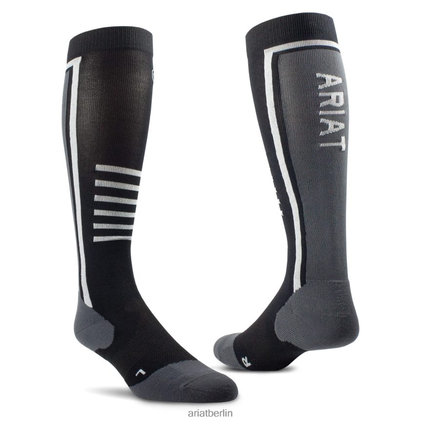 Ariat Schlanke Performance-Socken unisex P4JJPR2046 schwarz/graupel Zubehör